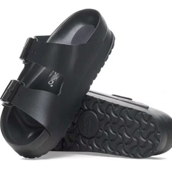 Birkenstock Arizona Flex Platform Sandals Black Leather US 10-10.5 / EU 41 - Picture 4 of 10